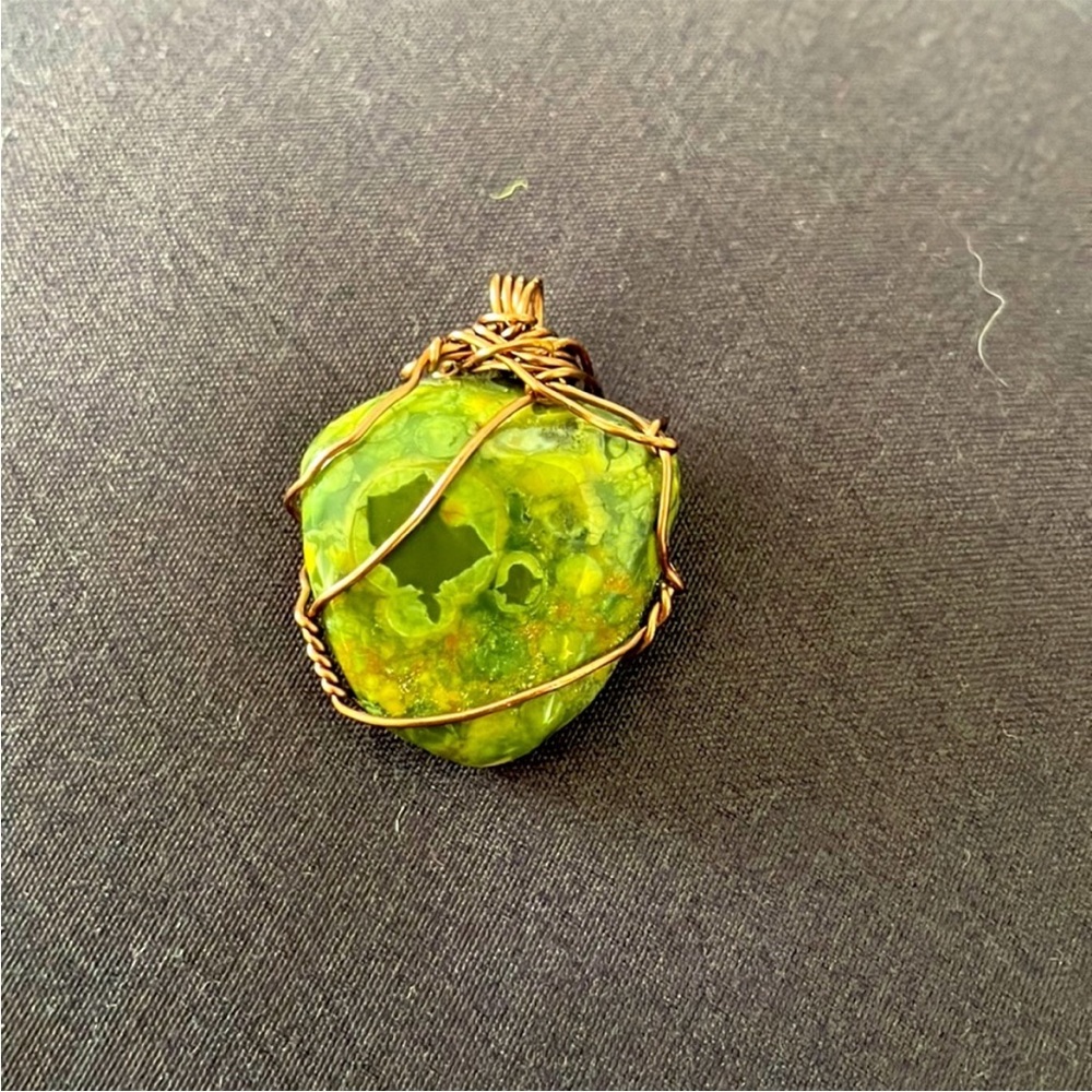 Bundle of five handmade wire-wrapped pendants